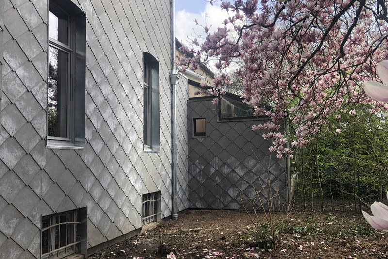 Gevelbekleding met Leien te Wortegem