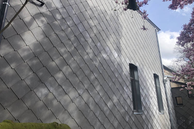 Gevelbekleding met Leien te Wortegem