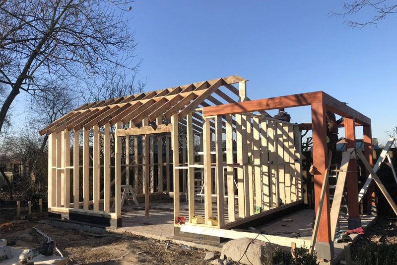 Tuingebouw Wortegem met Padouk gevelafwerking