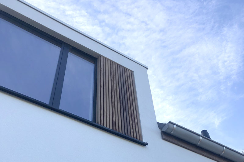 Afrormosia gevelbekleding in Wortegem