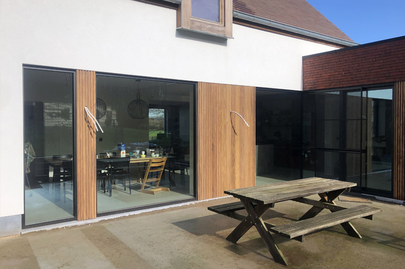 Wortegem afrormosia gevelbekleding